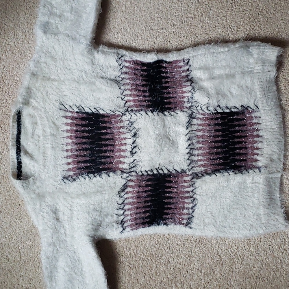 Cozy Sweater with Colorful Patches